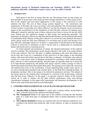 Solar energy concentration techniques in flat plate collector | PDF