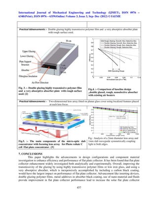 Solar energy concentration techniques in flat plate collector | PDF