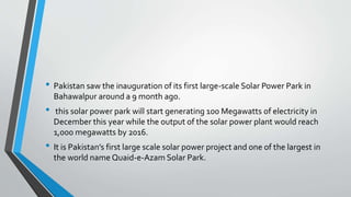 Solar energy in pakistan | PPTX