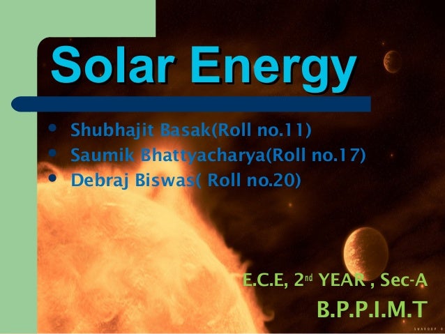 Solar Energy Ppt