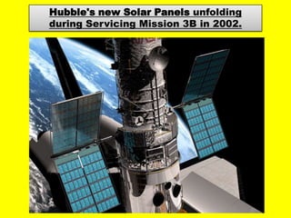 Hubble's new Solar Panels unfolding
during Servicing Mission 3B in 2002.

 