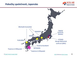 8
Pobočky společnosti, Japonsko
© Solar Frontier Europe GmbH NSP představuje Solar Frontier
 