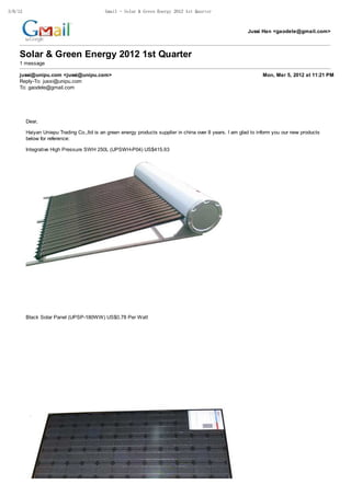 Solar & green energy 2012 1st quarter