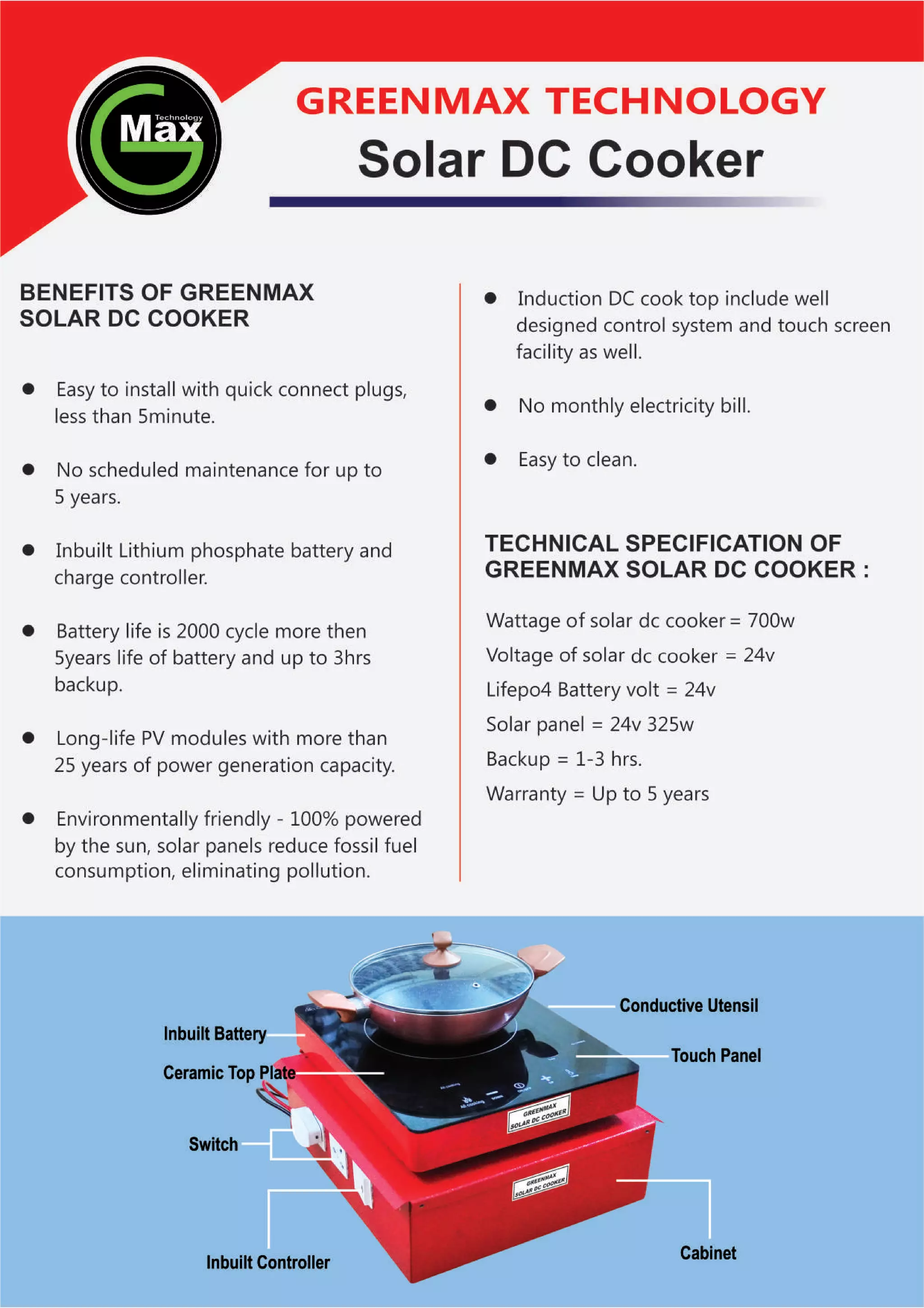 Solar induction cooker catalog PDF
