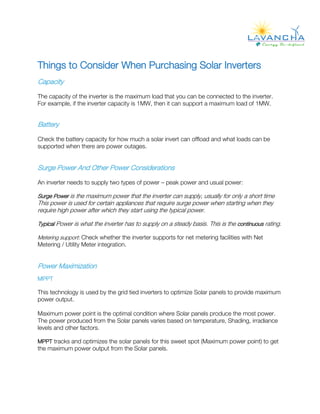 Solar inverter Selection guide | PDF