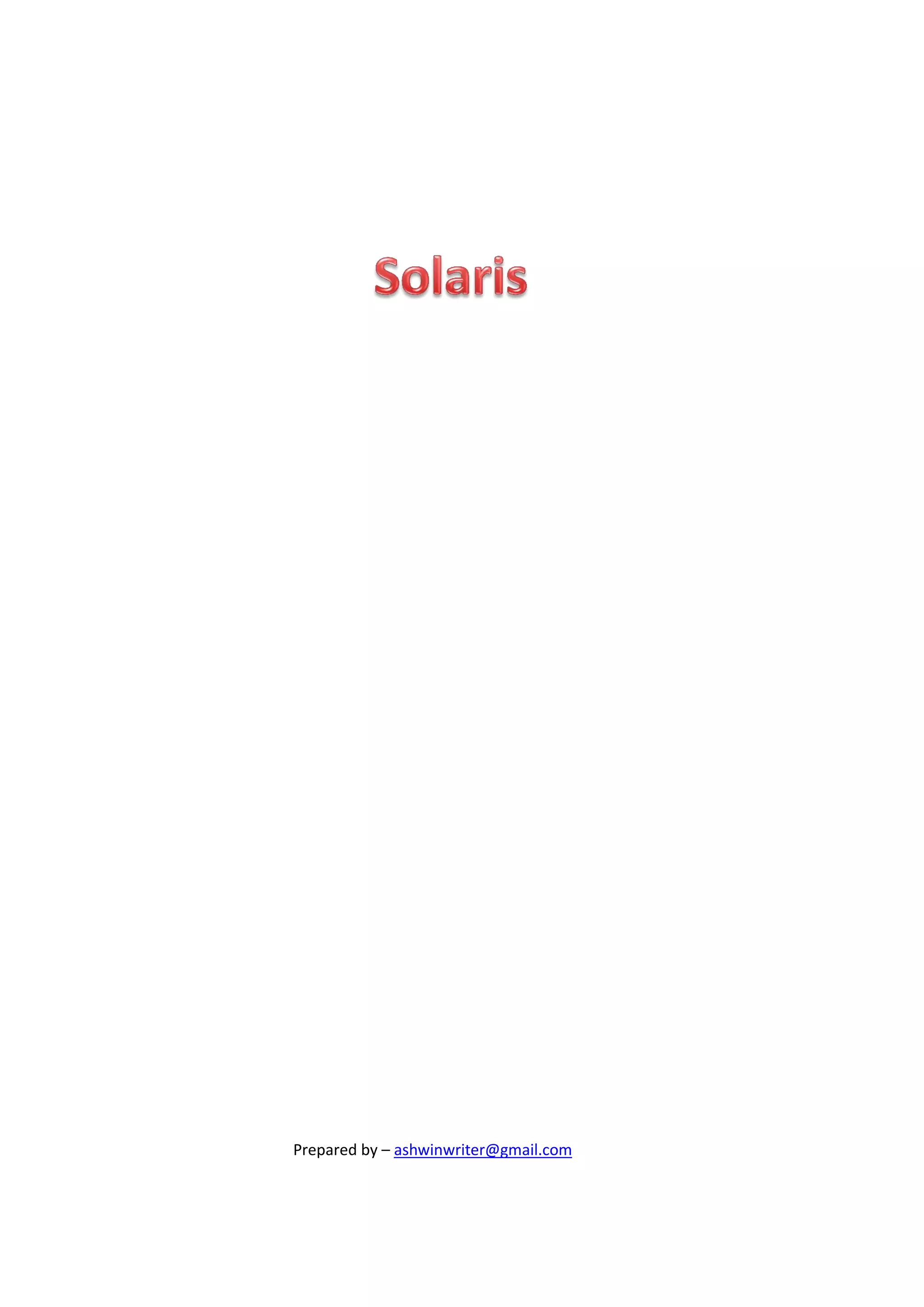 Solaris basics | PDF | Operating Systems | Computer Software and ...