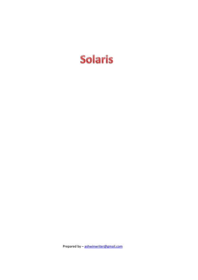 Solaris basics | PDF | Operating Systems | Computer Software and ...
