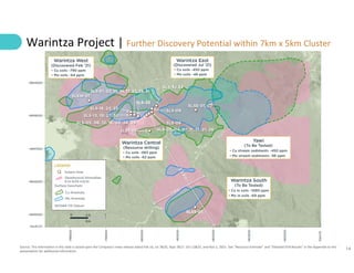 14
Warintza Project | Further Discovery Potential within 7km x 5km Cluster
Source: The information in this slide is based upon the Company’s news release dated Feb 16, Jul 7&20, Sept 7&27, Oct 12&25, and Nov 1, 2021. See “Resource Estimate” and “Detailed Drill Results” in the Appendix to this
presentation for additional information.
 