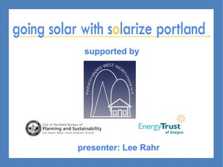 presenter: Lee Rahr
supported by
 