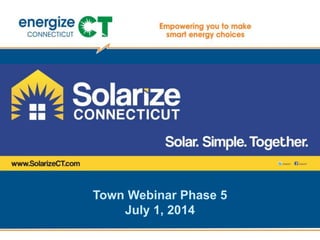 Hase 4
Residential Solar Photovoltaics (PV)
for town residents
Town Webinar Phase 5
July 1, 2014
 