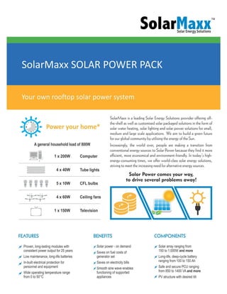 Solar maxx solar power pack