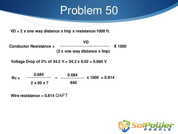 Solar Mooc Voltage Drop Calculations 