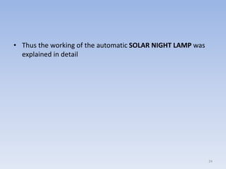 Automatic Solar night lamp