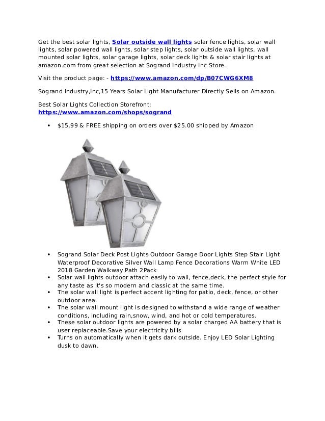 Solar Outside Wall Lights