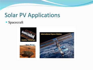 Solar PV Applications Spacecraft 