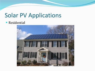 Solar PV Applications Residential 
