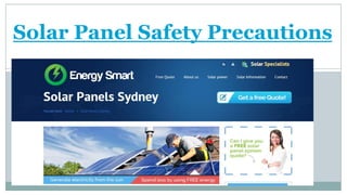 Solar Panel Safety Precautions

 