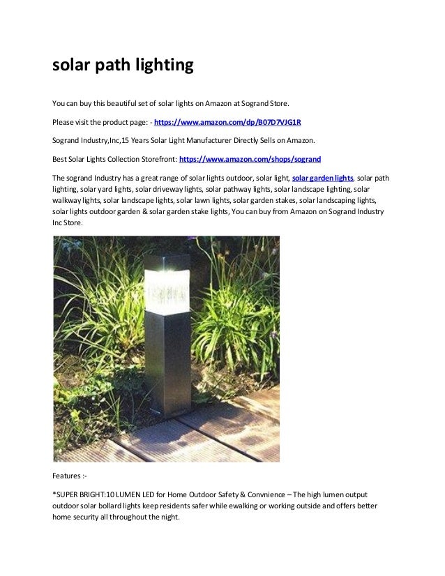 Led Solar Pathway Lights Outdoor Garden
