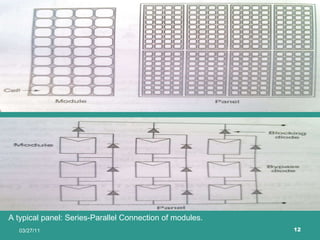 A typical panel: Series-Parallel Connection of modules. 