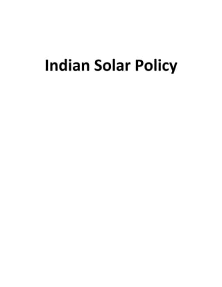 Indian Solar Policy
 