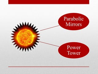 Parabolic
Mirrors
Power
Tower
 