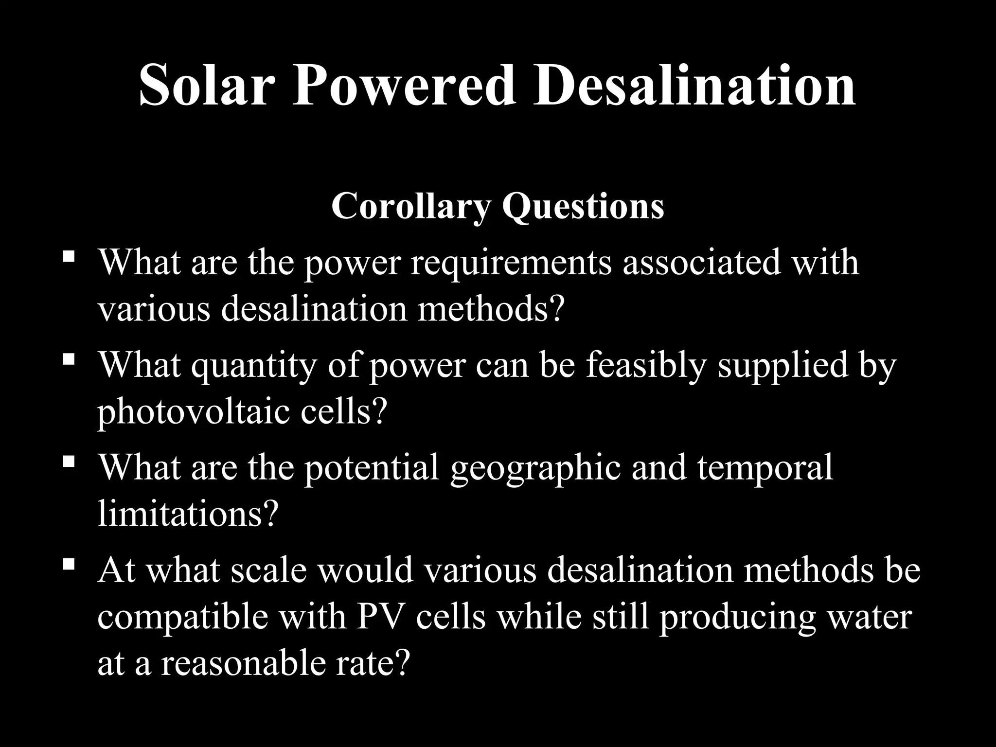 Solar powered desalination final | PPT