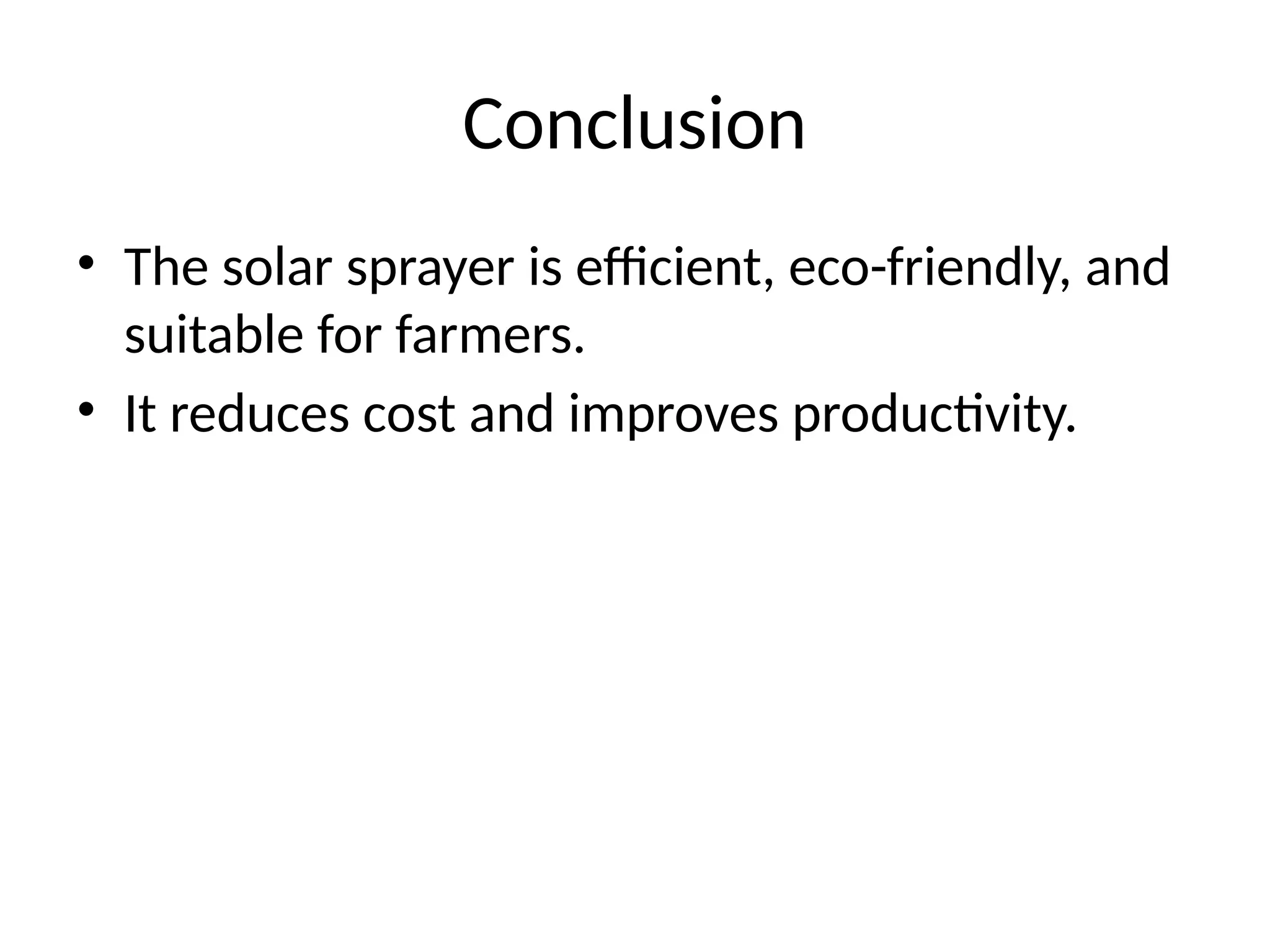Solar Powered Irrigation Sprayer Presentation Pptx