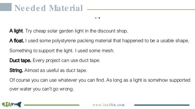 Diy Solar Powered Led Fish Feeder
