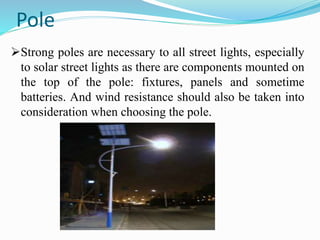 Solar powered led street light with auto intensity control | PPTX