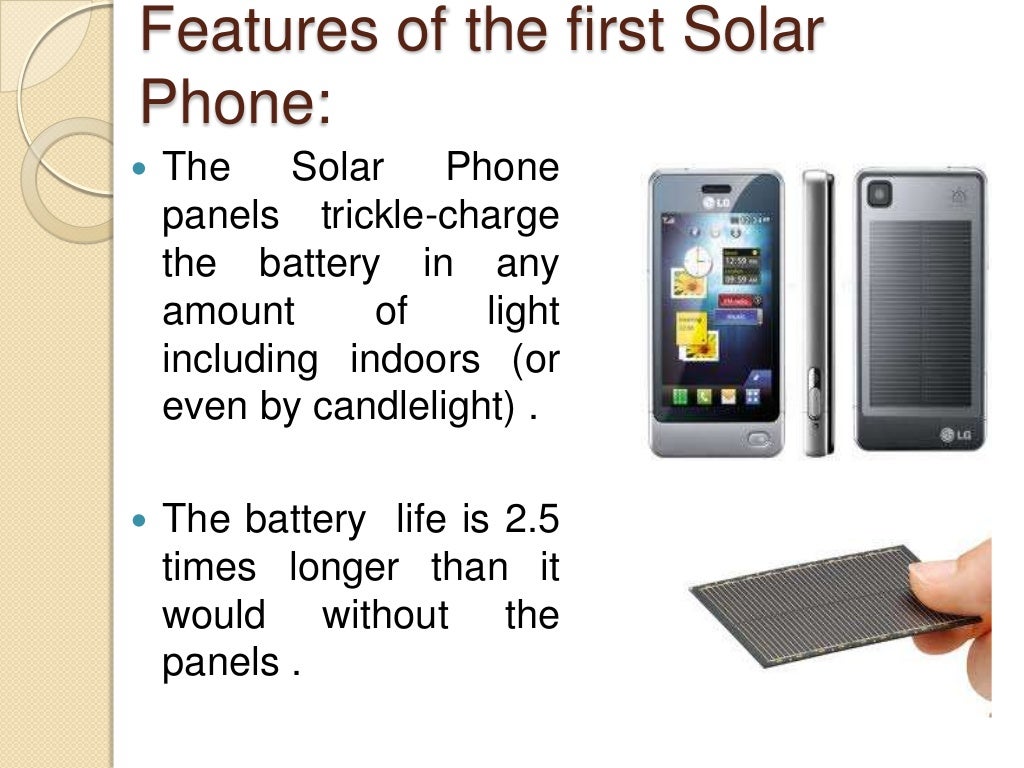 Solar power enabled mobile phones technology
