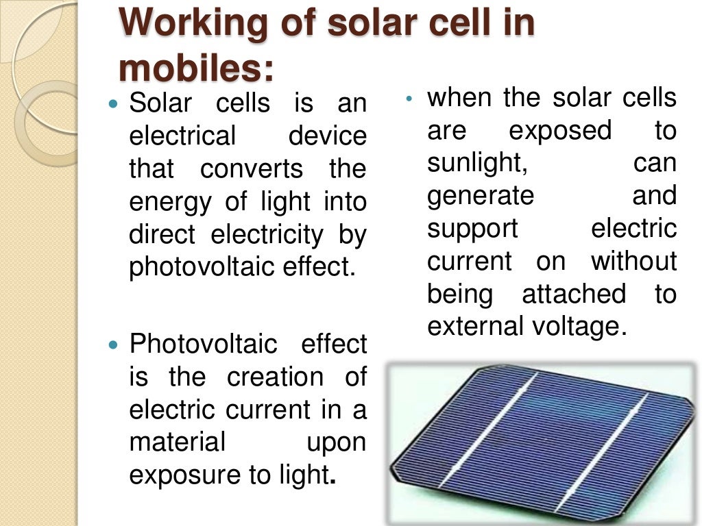 Solar power enabled mobile phones technology