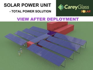 SOLAR POWER UNIT   - TOTAL POWER SOLUTION VIEW AFTER DEPLOYMENT 