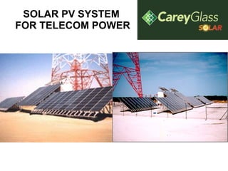 SOLAR PV SYSTEM  FOR TELECOM POWER 