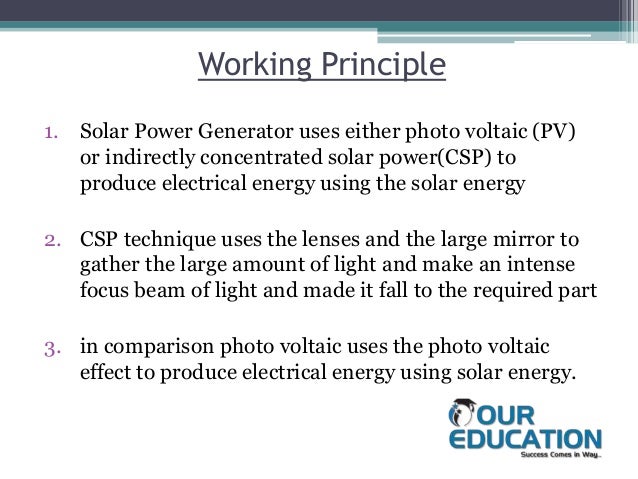 Solar power generator