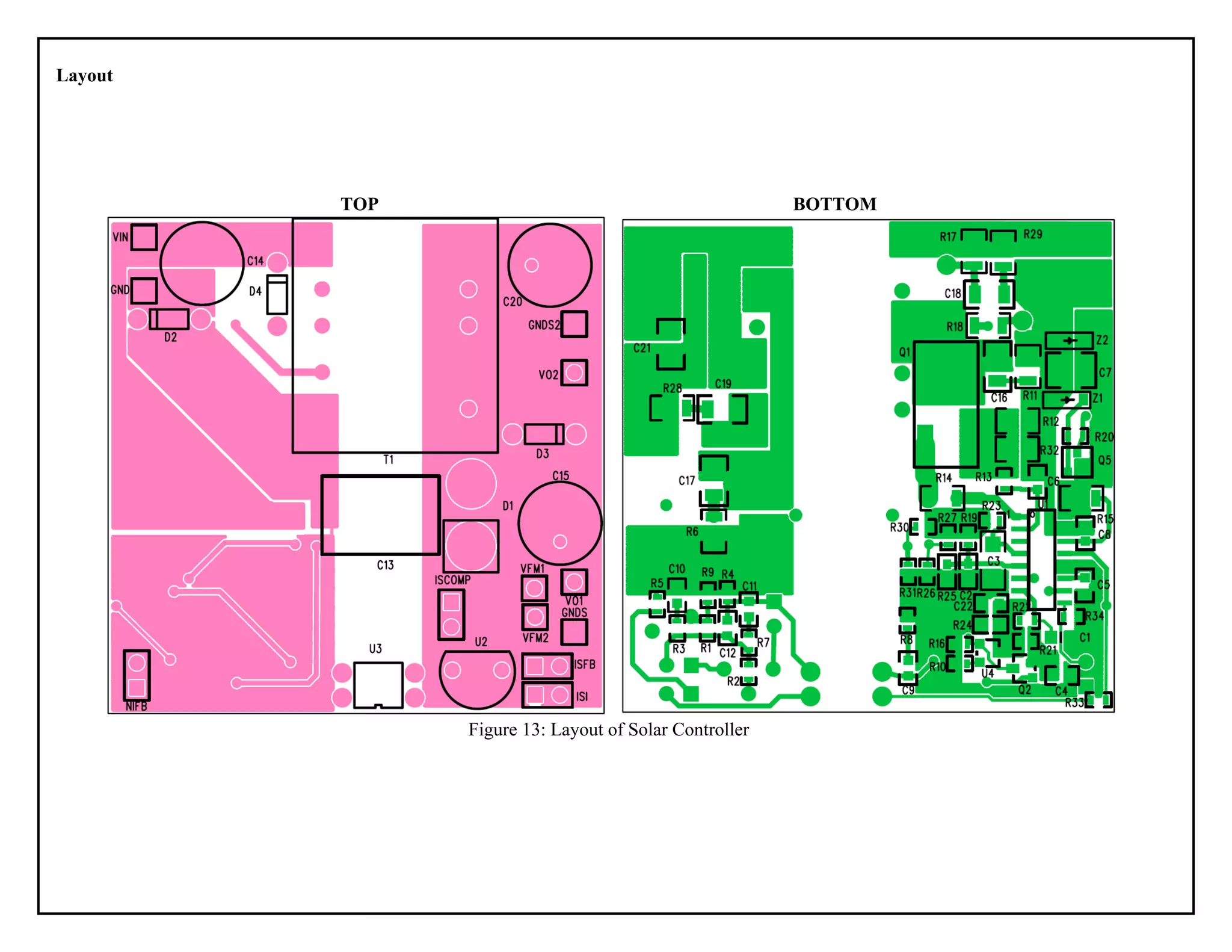 Layout
TOP BOTTOM
Figure 13: Layout of Solar Controller
 