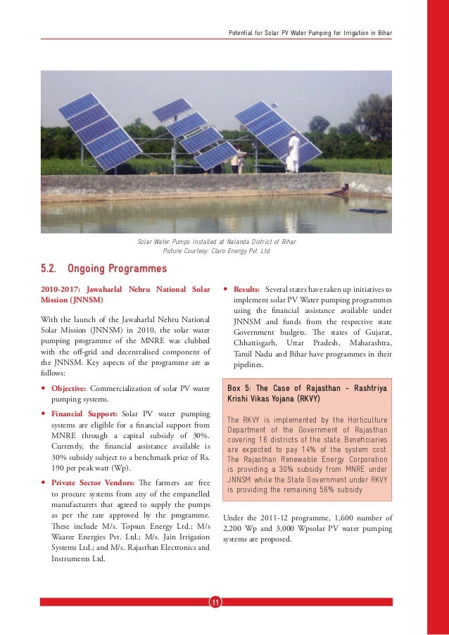 Solar Power Water Pumping For Irrigation In Bihar India