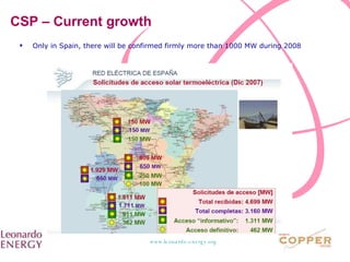 CSP – Current growth Only in Spain, there will be confirmed firmly more than 1000 MW during 2008 