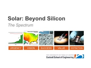 Solar: Beyond Silicon The Spectrum 