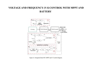 VOLTAGE AND FREQUENCY (V-f) CONTROL WITH MPPT AND
BATTERY
 