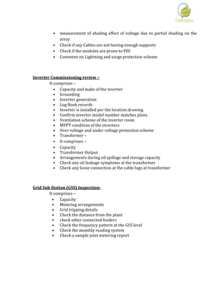 Solar pv plant quality assurance checkpoints v2 | PDF