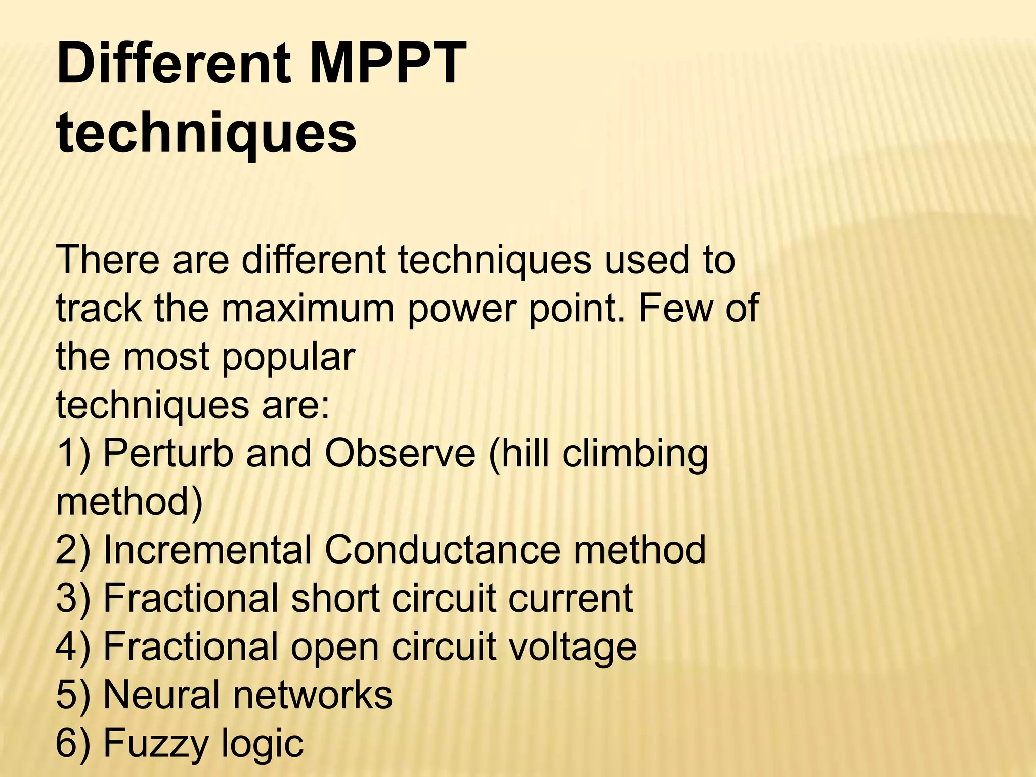 Solar pv system and mppt | PPTX