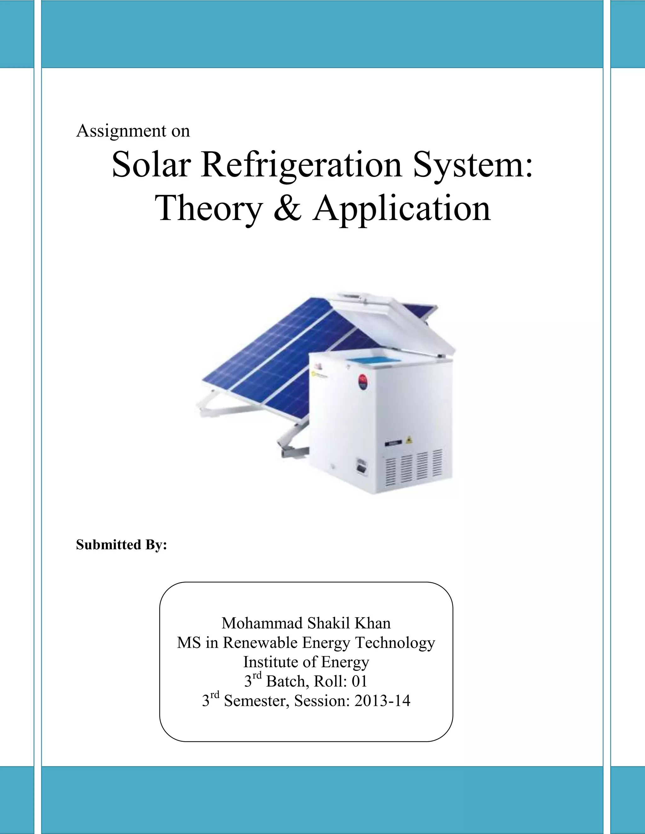 Solar Refrigeration System | PDF