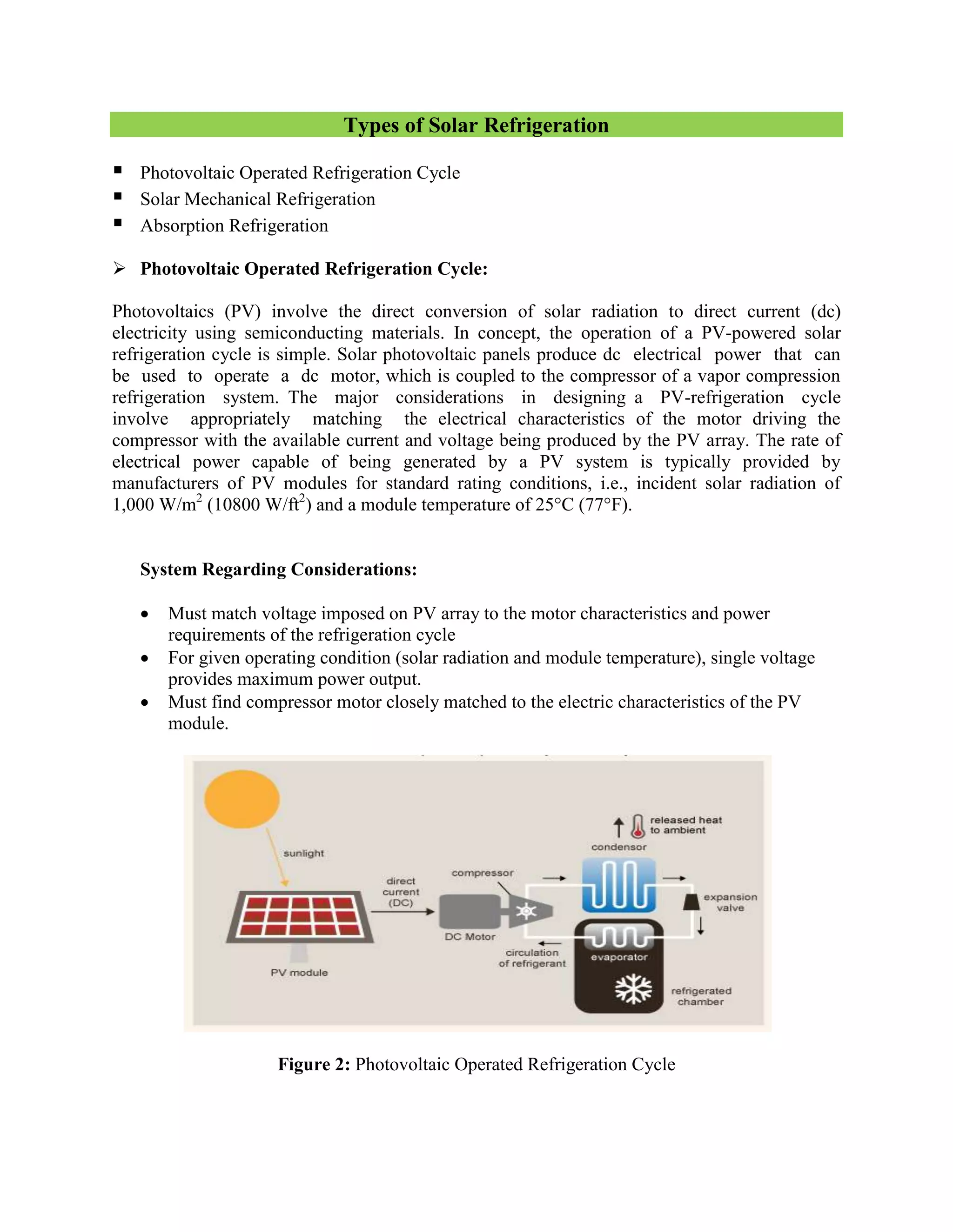 Solar Refrigeration System | PDF