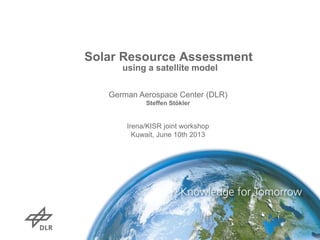 Solar resource assessment using a satellite model