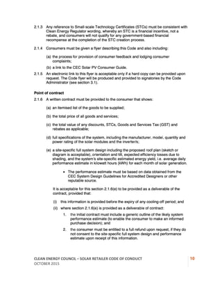 CEC Solar Retailer Code of Conduct | PDF