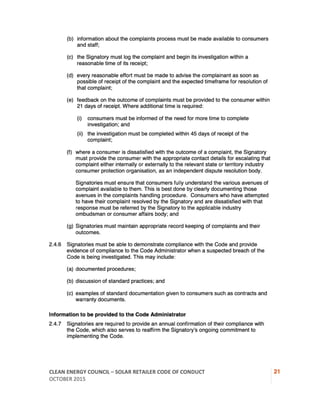 CEC Solar Retailer Code of Conduct | PDF