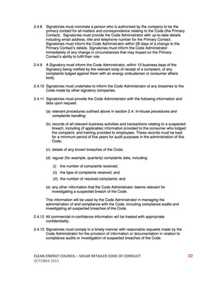 CEC Solar Retailer Code of Conduct | PDF