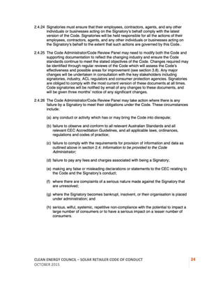 CEC Solar Retailer Code of Conduct | PDF