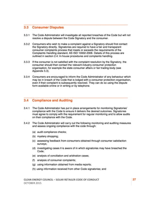 CEC Solar Retailer Code of Conduct | PDF