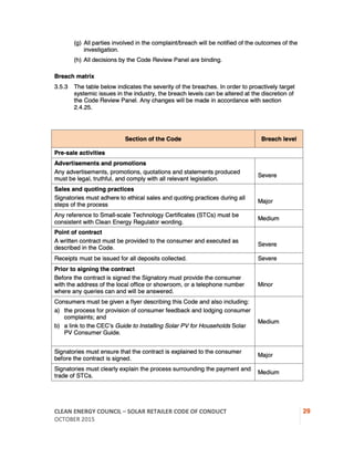 CEC Solar Retailer Code of Conduct | PDF
